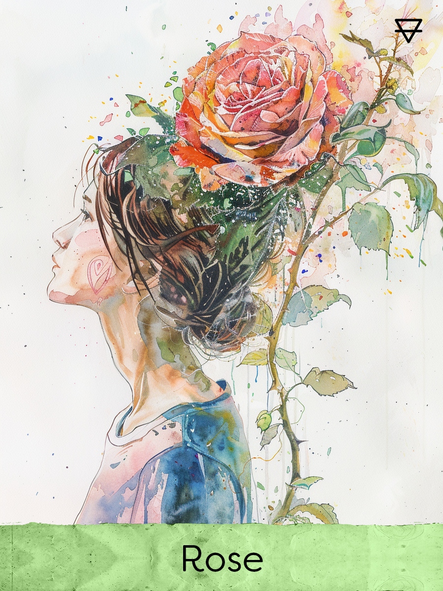 Rose card from the Earth element